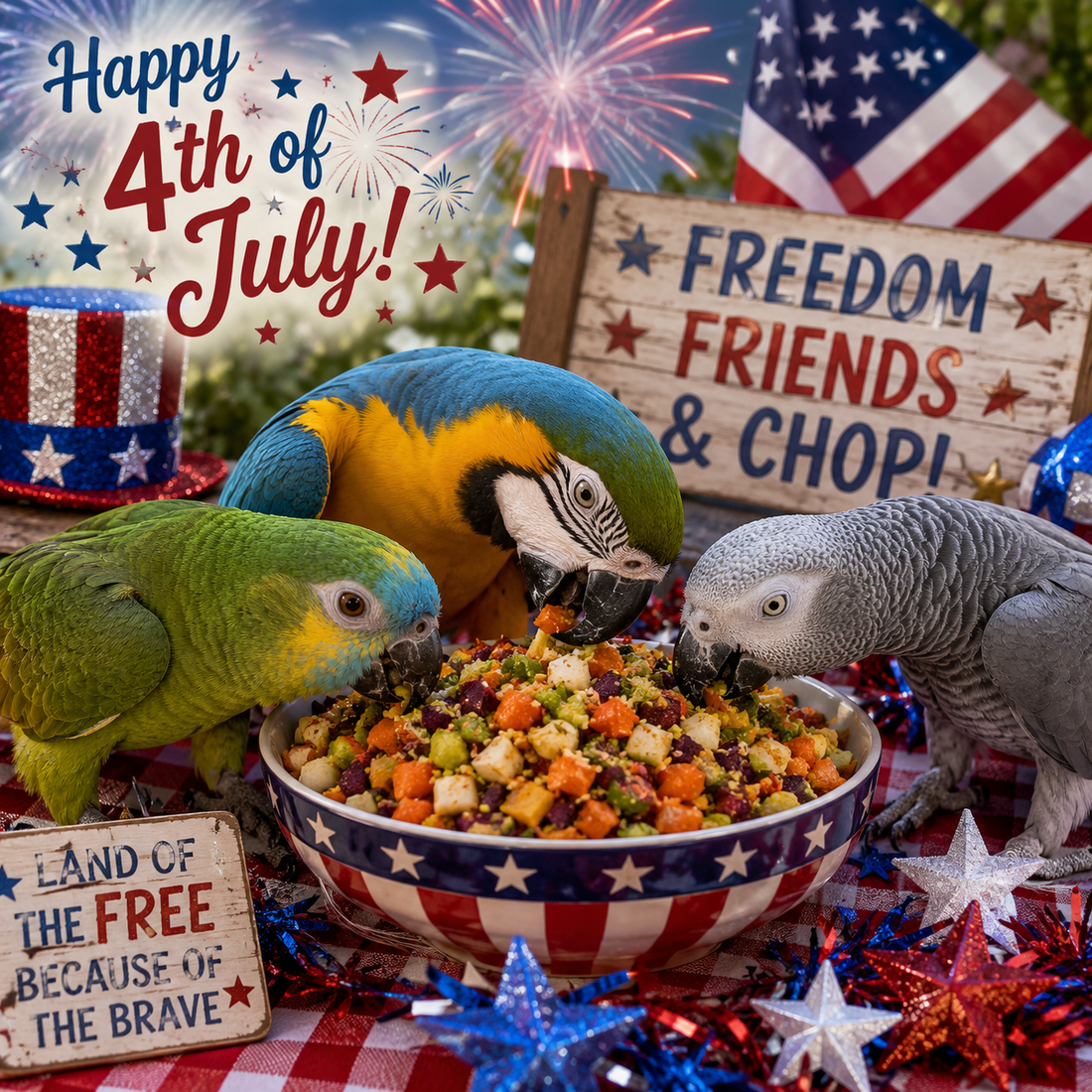 4th Of July Organic Parrot Chop